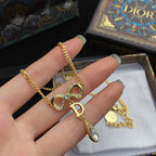 Dior Bow Knot Crystal Crystal Pendant Necklace – Luxury Designer Jewelry – product image 3