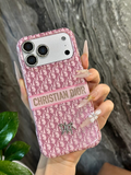 Dior Burgundy monogram case for iPhone 18 Pro Max – front
