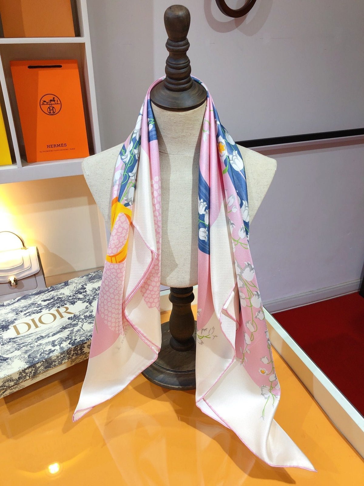 Dior Campanula Square Silk Scarf for Women – product image 4