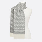 Dior Cashmere Monogram Jacquard Fringe Scarf for Women – product image 13