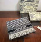 Dior Cashmere Monogram Jacquard Fringe Scarf for Women – product image 14
