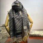 Dior Cashmere Monogram Jacquard Fringe Scarf for Women – product image 17