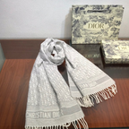 Dior Cashmere Monogram Jacquard Fringe Scarf for Women – product image 20