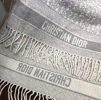 Dior Cashmere Monogram Jacquard Fringe Scarf for Women – product image 23