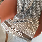 Dior Cashmere Monogram Jacquard Fringe Scarf for Women – product image 33