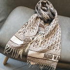Dior Cashmere Monogram Jacquard Fringe Scarf for Women – product image 34