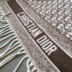 Dior Cashmere Monogram Jacquard Fringe Scarf for Women – product image 35