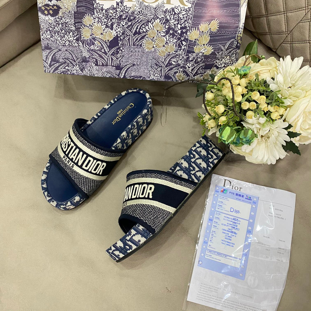 Dior Classic Embroidered Platform Slippers – slippers product image 1
