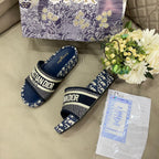Dior Classic Embroidered Platform Slippers – slippers product image 2
