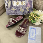Dior Classic Embroidered Platform Slippers – slippers product image 4