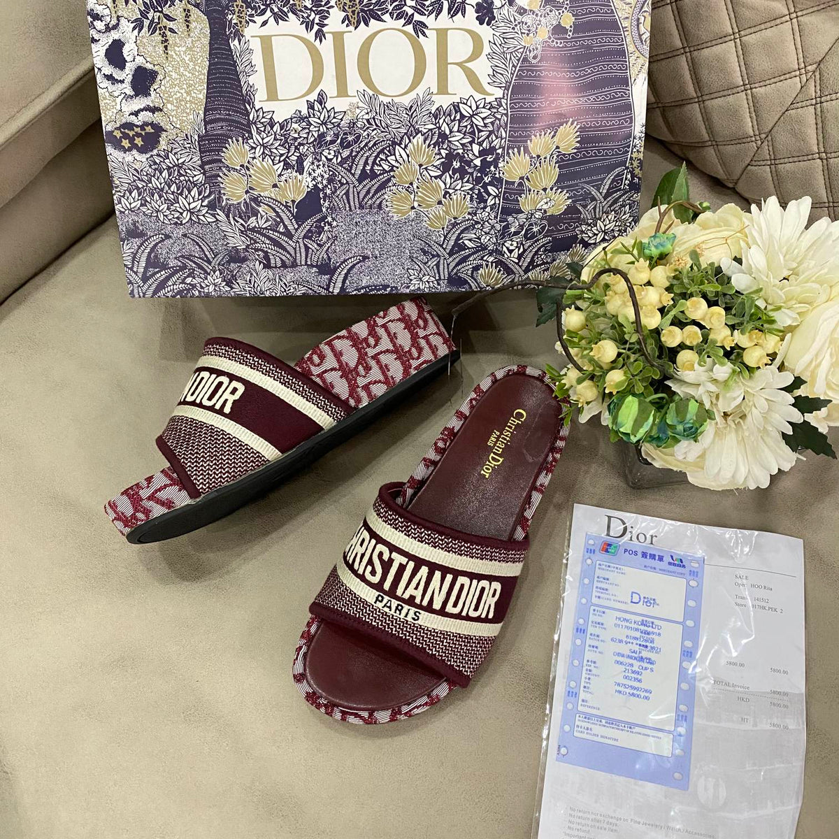 Dior Classic Embroidered Platform Slippers – slippers product image 4