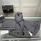 Dior Classic Houndstooth Cashmere Scarf Hat Set for Women – product image 14