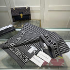 Dior Classic Houndstooth Cashmere Scarf Hat Set for Women – product image 15