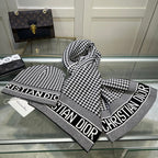 Dior Classic Houndstooth Cashmere Scarf Hat Set for Women – product image 16