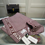 Dior Classic Houndstooth Cashmere Scarf Hat Set for Women – product image 24