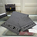 Dior Classic Houndstooth Cashmere Scarf Hat Set for Women – product image 5