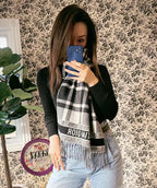 Dior Classic Plaid Fringed Cashmere Scarf Shawl for Women – product image 10