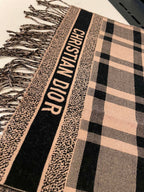 Dior Classic Plaid Fringed Cashmere Scarf Shawl for Women – product image 14