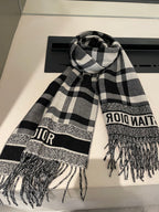 Dior Classic Plaid Fringed Cashmere Scarf Shawl for Women – product image 7