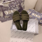 Dior Classic Women's Solid Color Embroidery Slippers – slippers product image 10