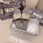 Dior Classic Women's Solid Color Embroidery Slippers – slippers product image 3