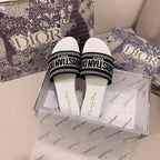 Dior Classic Women's Solid Color Embroidery Slippers – slippers product image 4