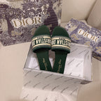 Dior Classic Women's Solid Color Embroidery Slippers – slippers product image 7