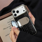 Dior croc ring stand case for iPhone 18 Pro Max – black case detail