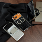 Dior croc ring stand case for iPhone 18 Pro Max – side stand view