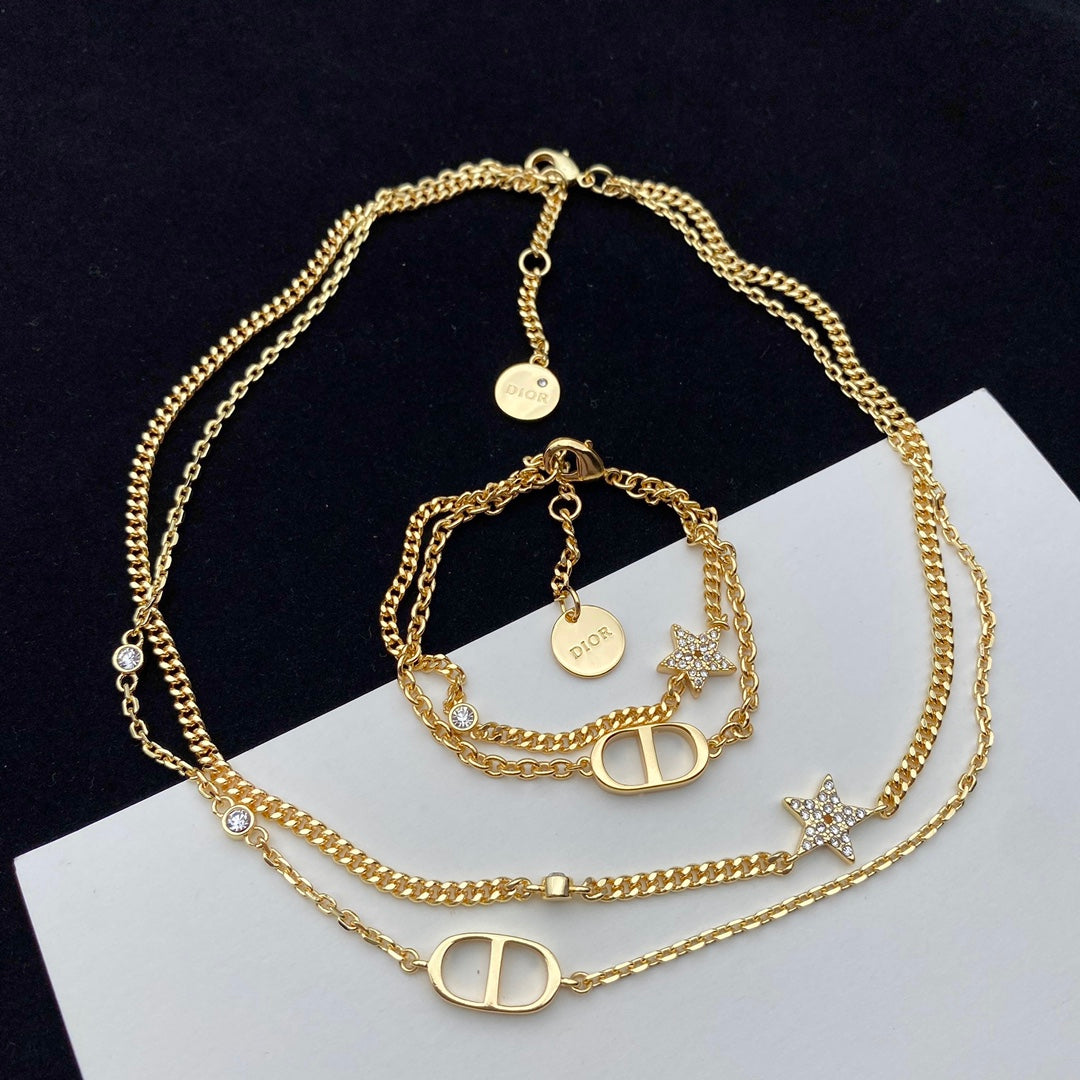 Dior Crystal Star Double Bracelet Necklace Set – Luxury Jewelry – product image 9