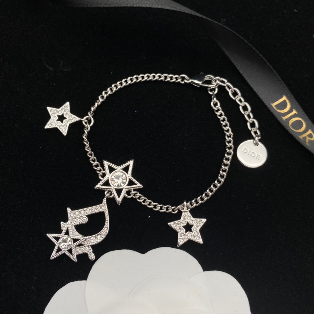 Dior Crystal Star Necklace Bracelet Set – Luxury Jewelry – product image 1