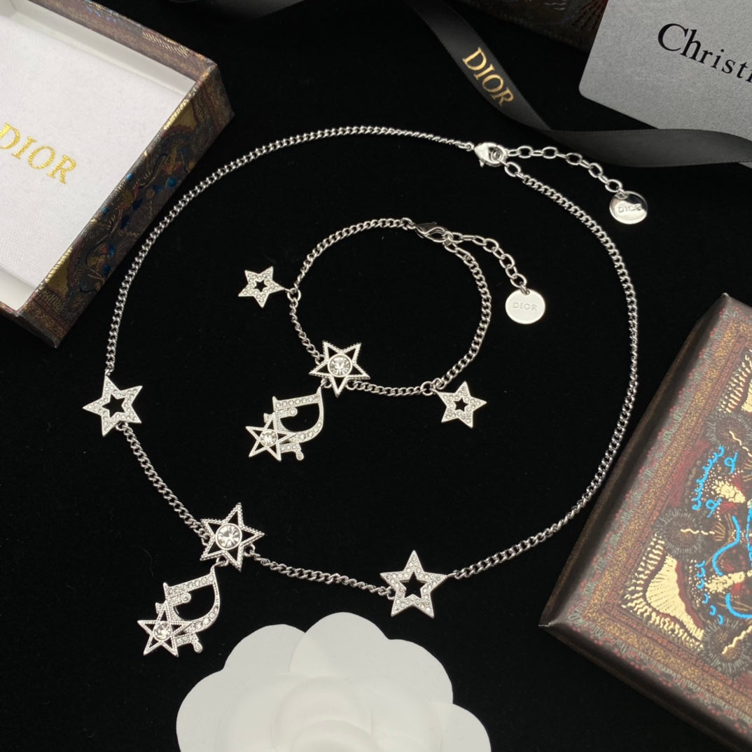Dior Crystal Star Necklace Bracelet Set – Luxury Jewelry – product image 6