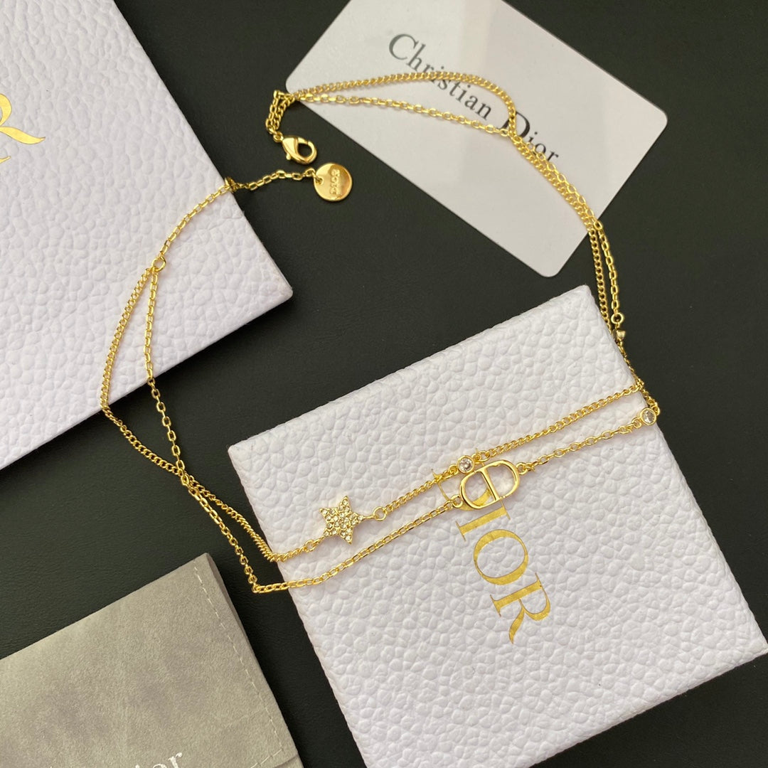 Dior Double Chain Star Necklace – Luxury Designer Jewelry – product image 2