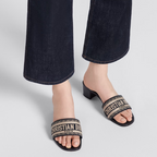 Dior Embroidered Block Heel Slippers – slippers product image 16