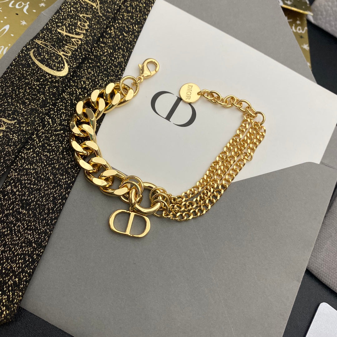 Dior Golden Thick Bracelet – Luxury Jewelry – product image 3