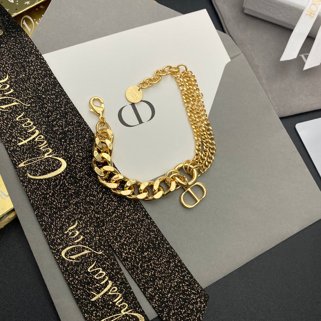Dior Golden Thick Bracelet – Luxury Jewelry – product image 4