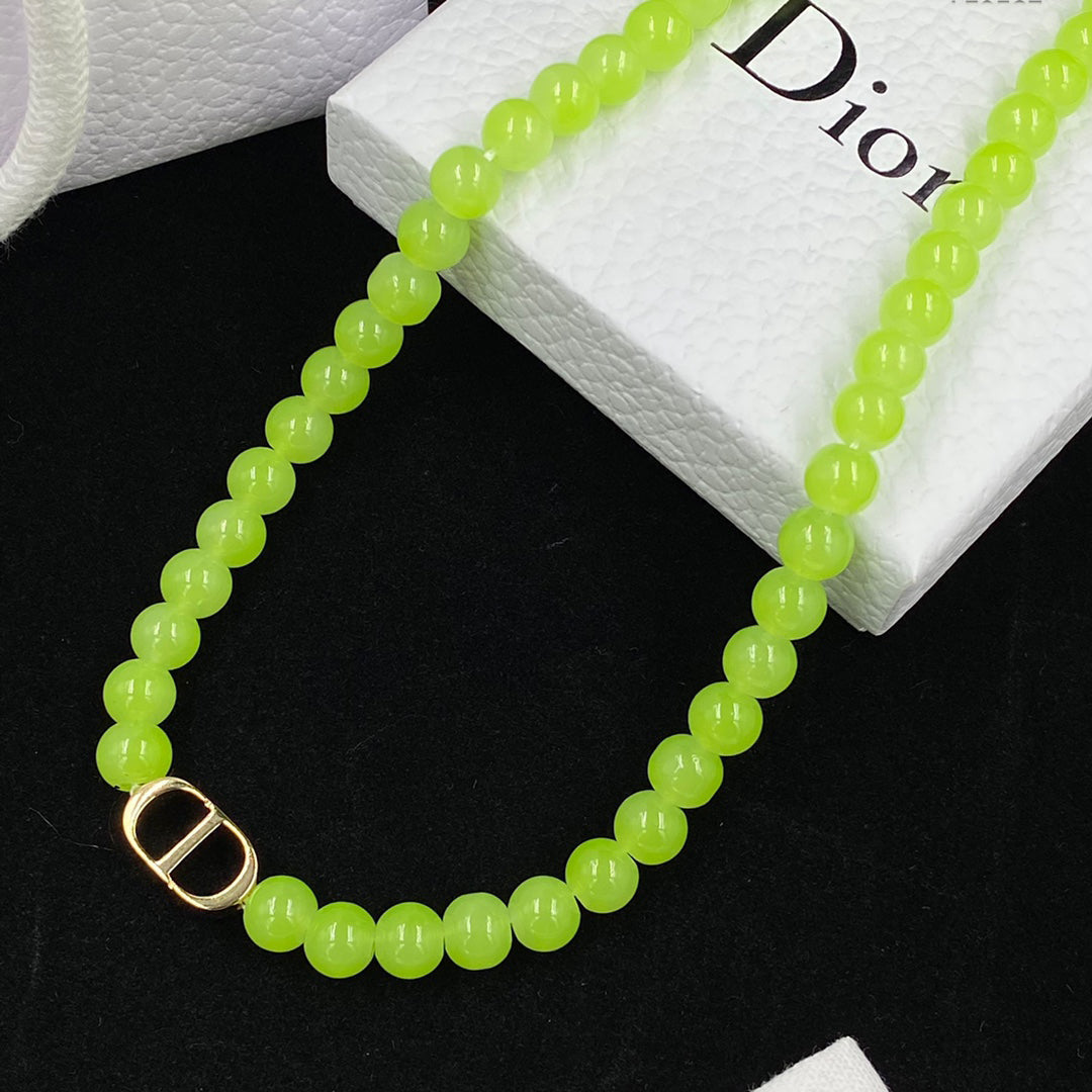 Dior Green Bead Necklace – Luxury Designer Jewelry – product image 2
