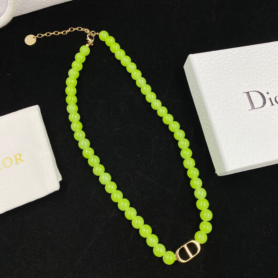 Dior Green Bead Necklace – Luxury Designer Jewelry – product image 3