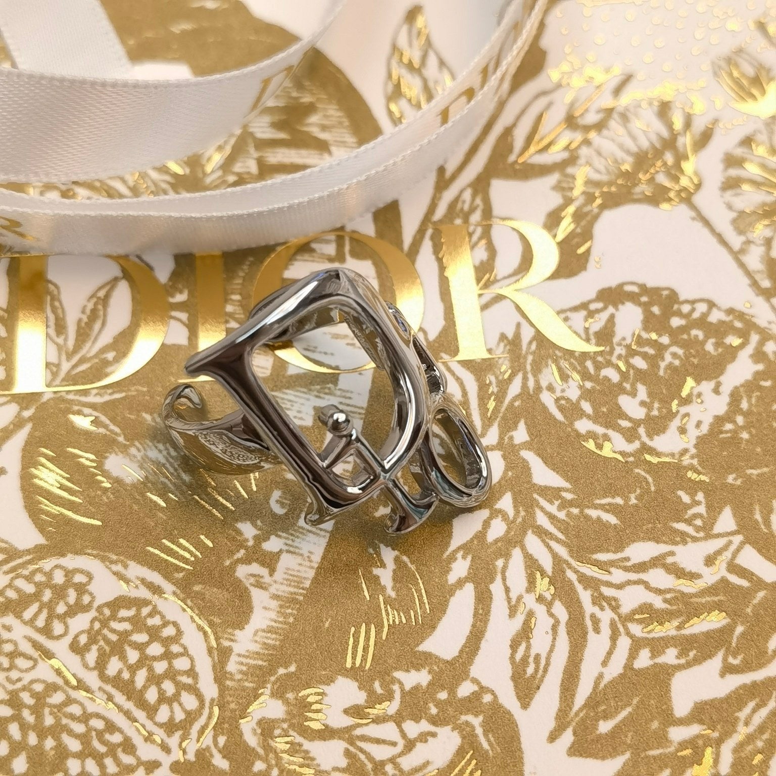 Dior Hollow Lettering Open Ring – Luxury Designer Jewelry – product image 3