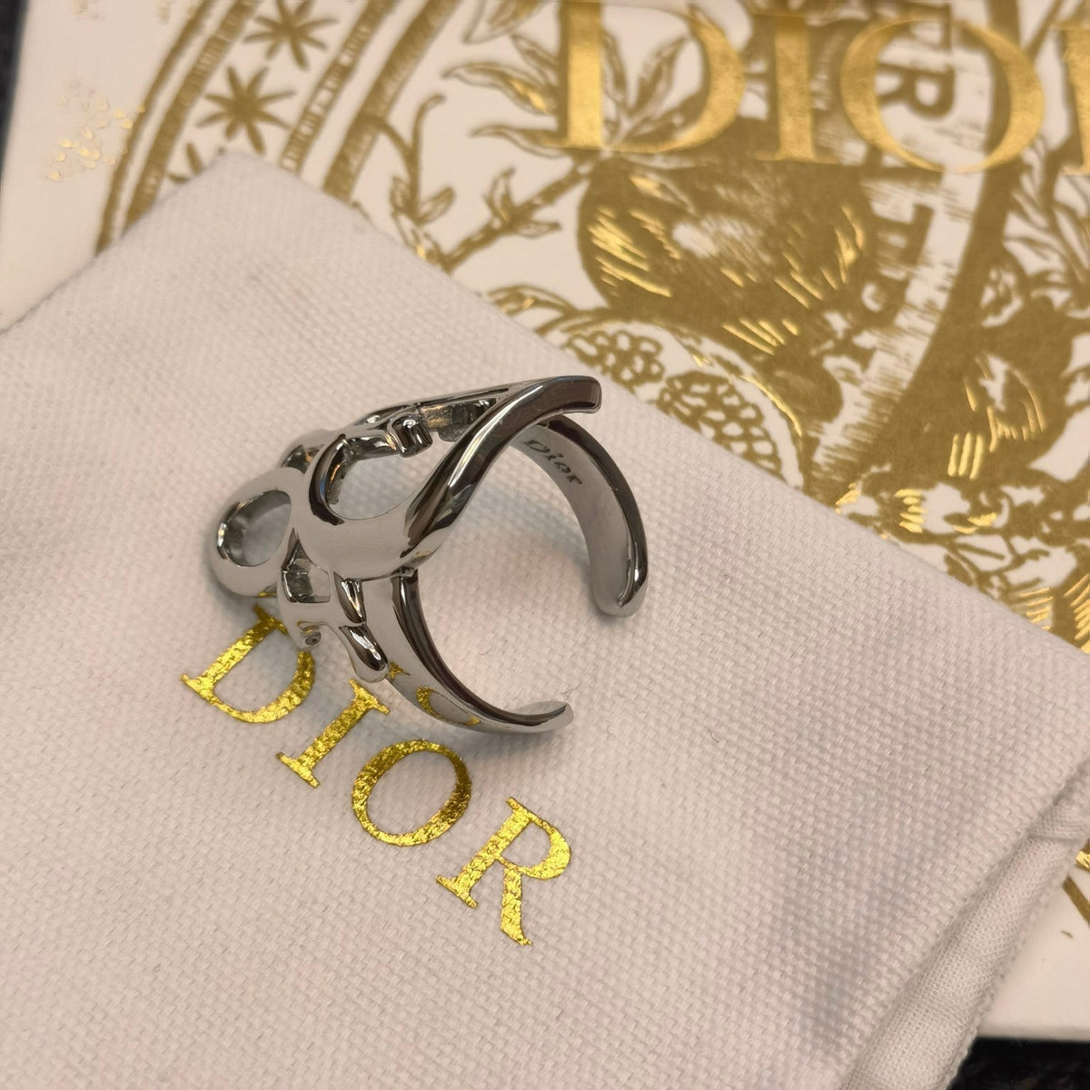 Dior Hollow Lettering Open Ring – Luxury Designer Jewelry – product image 5