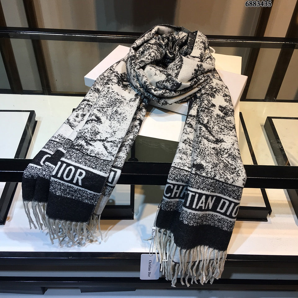 Dior Ink Element Fringed Cashmere Scarf Shawl for Women – product image 12
