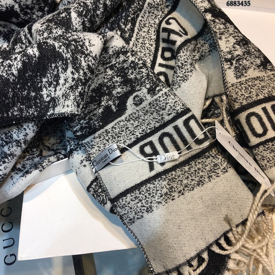 Dior Ink Element Fringed Cashmere Scarf Shawl for Women – product image 15