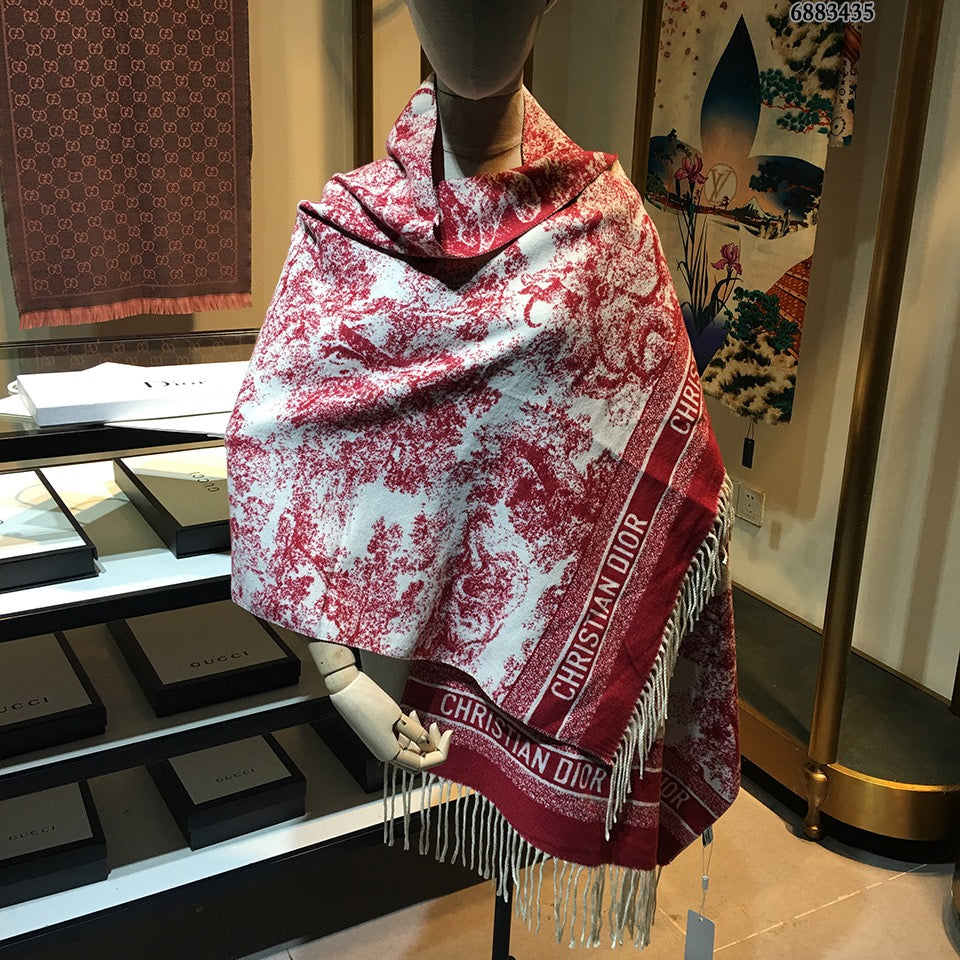 Dior Ink Element Fringed Cashmere Scarf Shawl for Women – product image 19