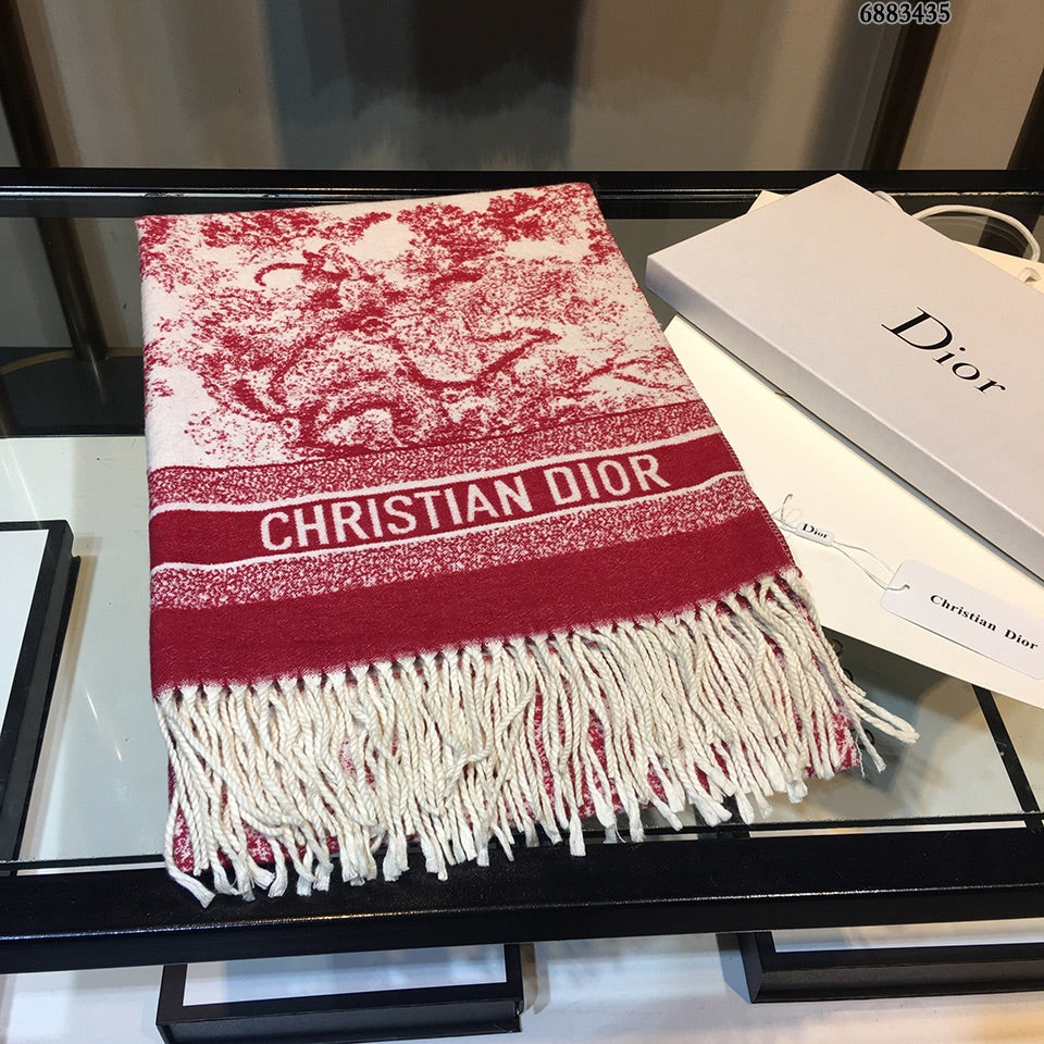 Dior Ink Element Fringed Cashmere Scarf Shawl for Women – product image 3