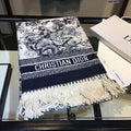 Dior Ink Element Fringed Cashmere Scarf Shawl for Women – product image 7