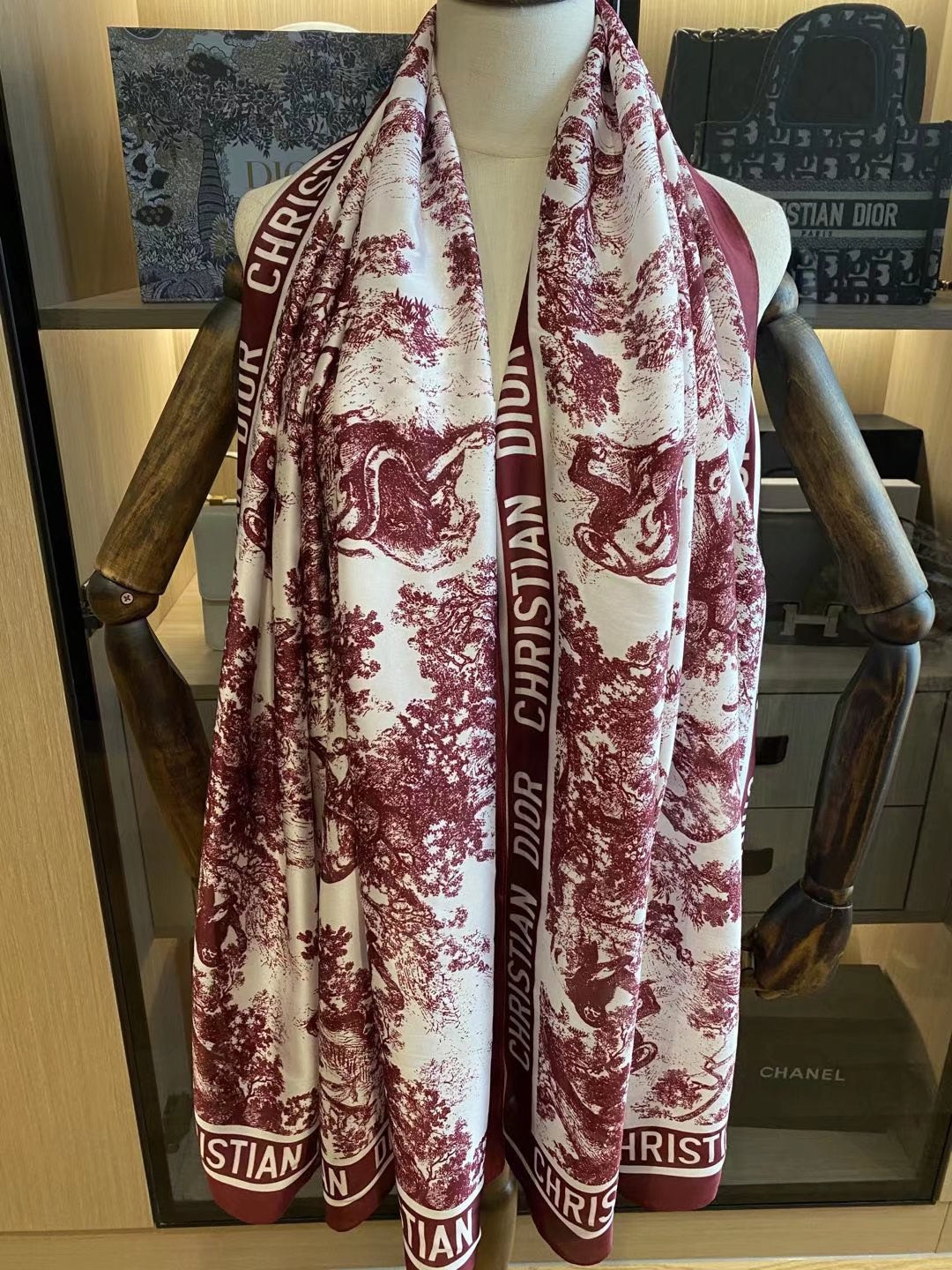 Dior Ink Painting Element Satin Scarf for Women – product image 10