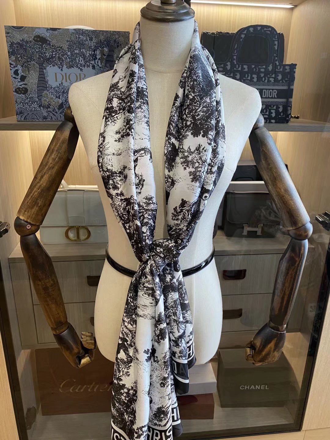 Dior Ink Painting Element Satin Scarf for Women – product image 14