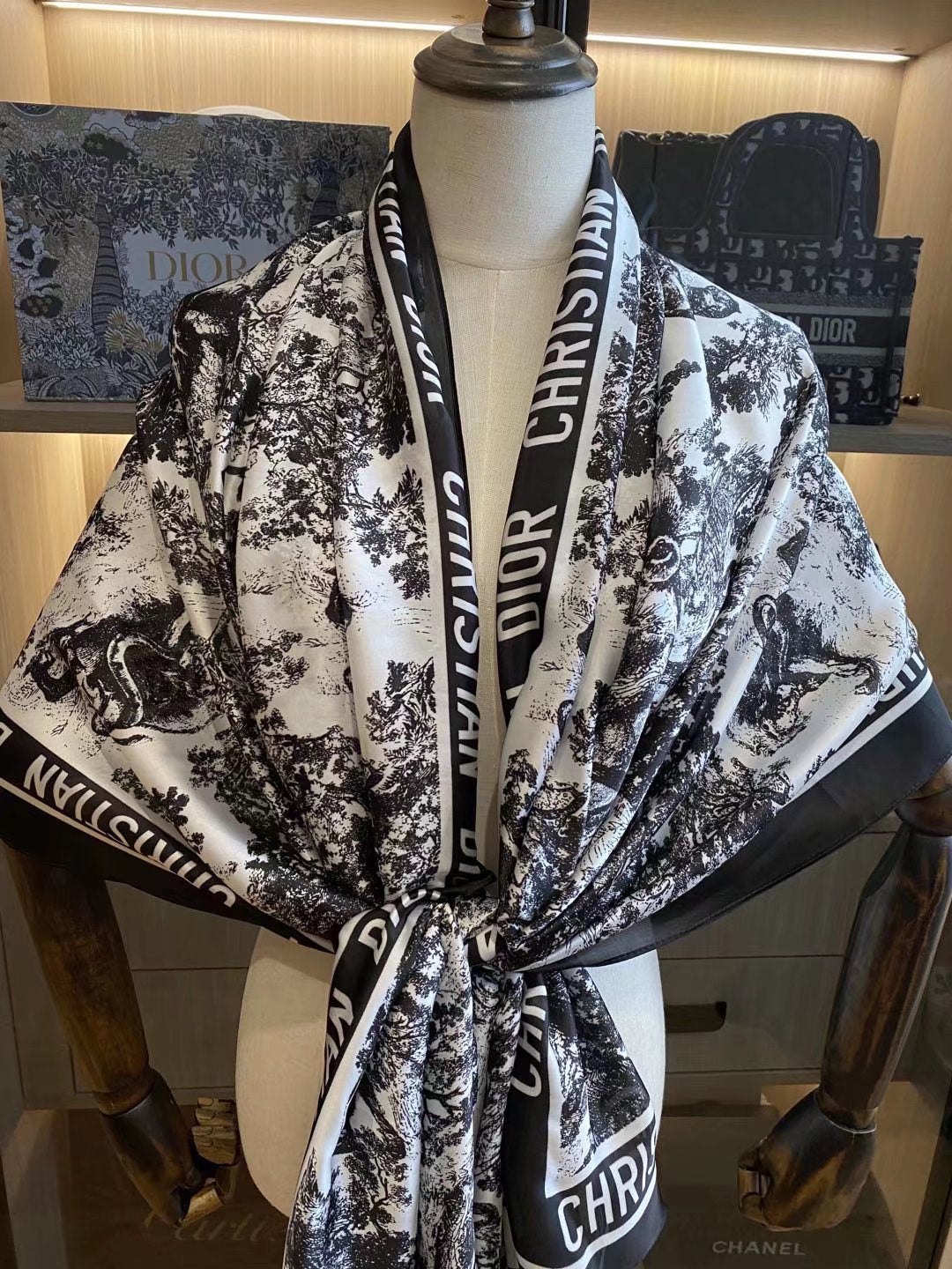 Dior Ink Painting Element Satin Scarf for Women – product image 15