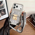Dior iPhone 17 Pro Max Case with Wallet & 3 Straps – Black Luxury Crossbody Dior Phone Case
