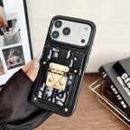 Dior iPhone 17 Pro Max Case with Wallet & 3 Straps – Gray Luxury Crossbody Dior Phone Case